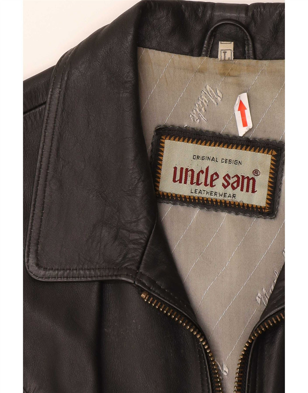 Oncle Sam Gilet en cuir pour homme Grand cuir noir
