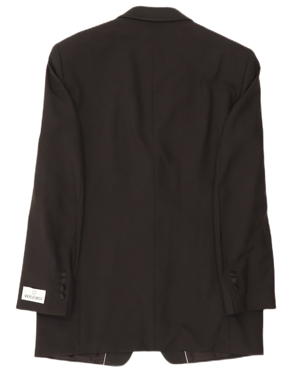 Wilvorst Veste Blazer 1 Bouton Homme EU 50 Grande Laine Noire