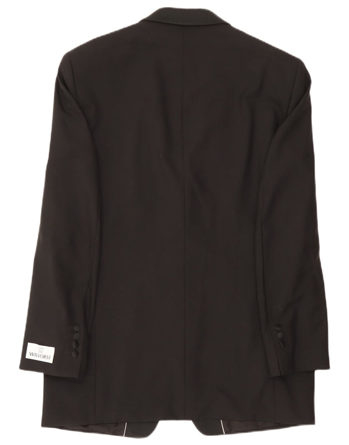 Wilvorst Veste Blazer 1 Bouton Homme EU 50 Grande Laine Noire