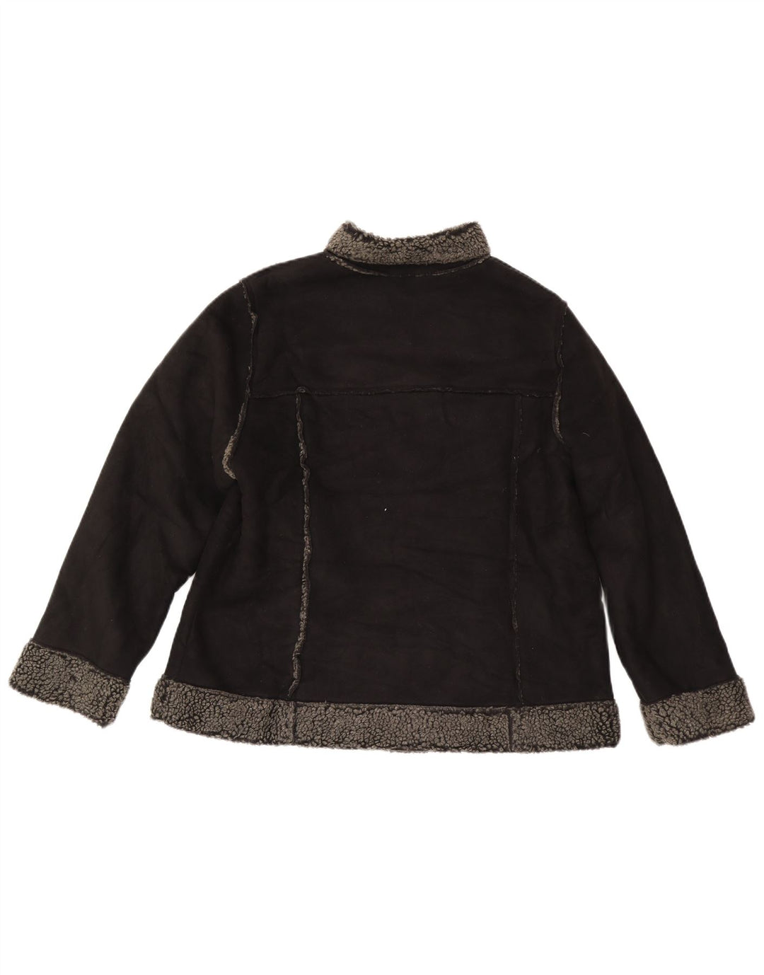 Marks & Spencer Veste Sherpa Femme UK 18 XL Noir Polyester