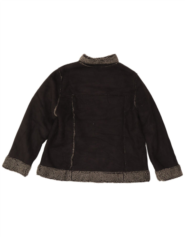 Marks & Spencer Veste Sherpa Femme UK 18 XL Noir Polyester