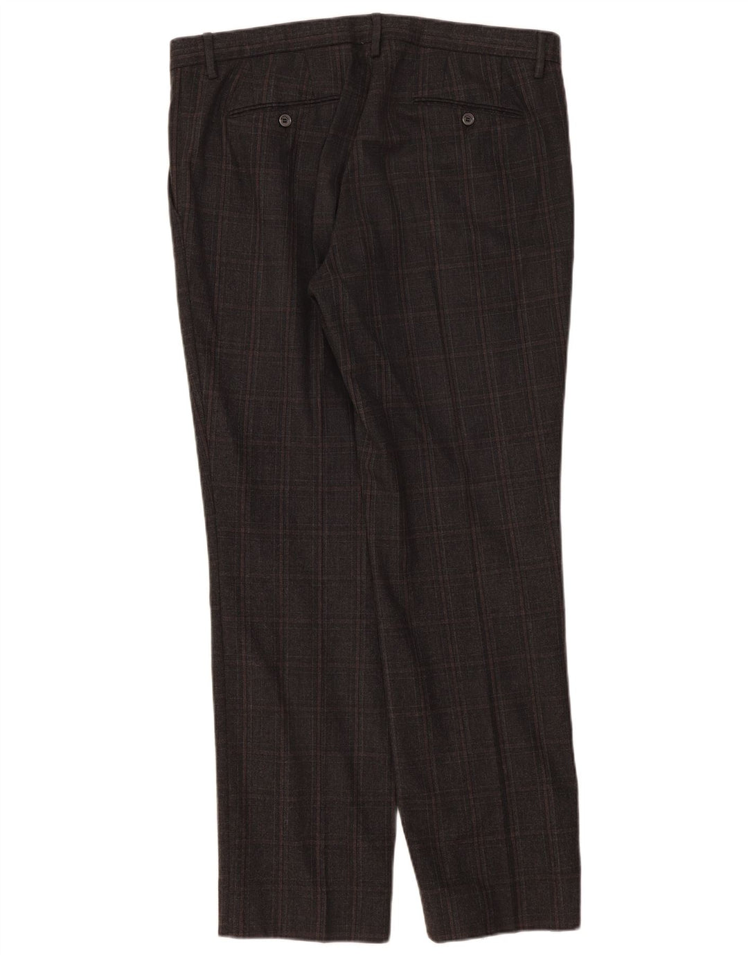 Trussardi Pantalon De Costume Droit W36 L33 Gris Carreaux Laine