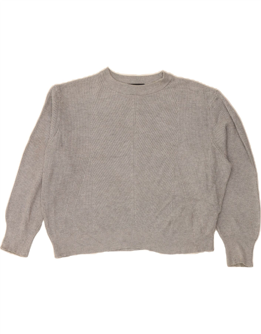 MARKS & SPENCER Womens Oversized Boat Neck Jumper Sweater UK 14 Large Grey Vintage Marks & Spencer and Second-Hand Marks & Spencer from Messina Hembry 
