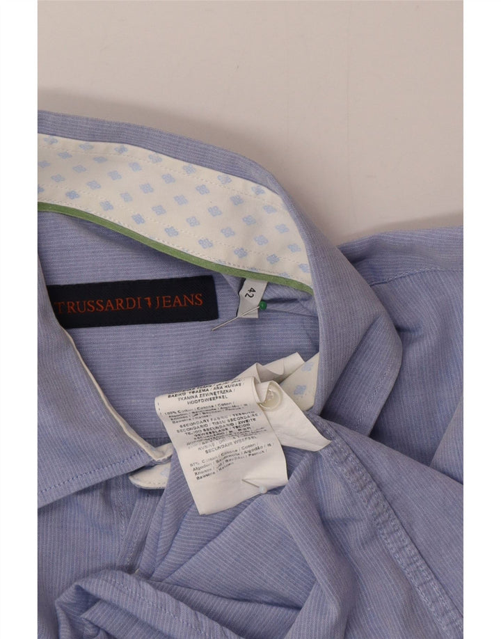 Trussardi Chemise Homme Taille 42 Grand Bleu Coton