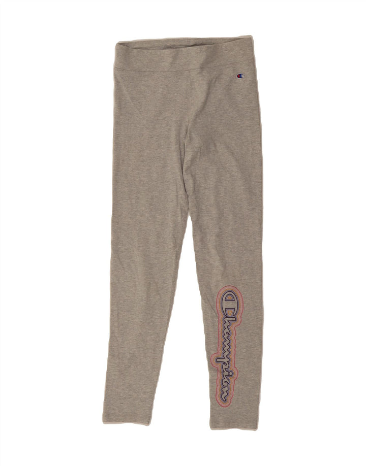 CHAMPION Womens Graphic Leggings UK 16 Large  Grey Cotton Vintage Champion and Second-Hand Champion from Messina Hembry 