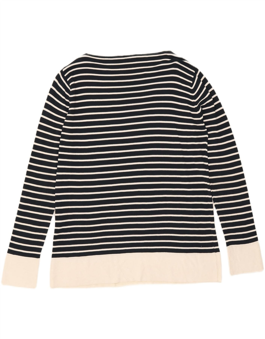 Max Mara Haut à manches longues pour femme UK 16 Large Bleu marine rayé