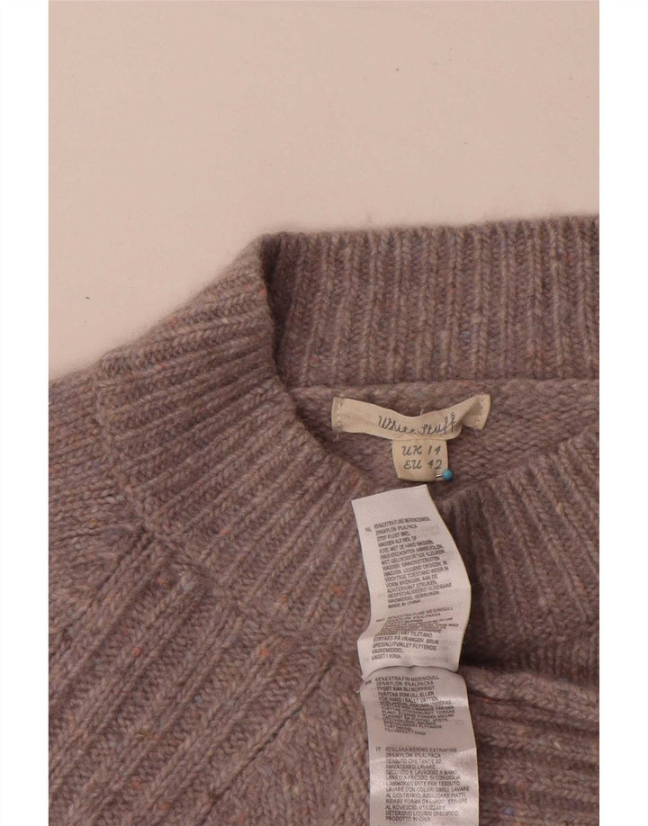 White Stuff Pull à col roulé pour femme UK 14 Large Gris Moucheté