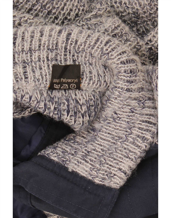 Mark Astor Pull Cardigan Homme Petit Bleu Marine Moucheté Polyacrylique
