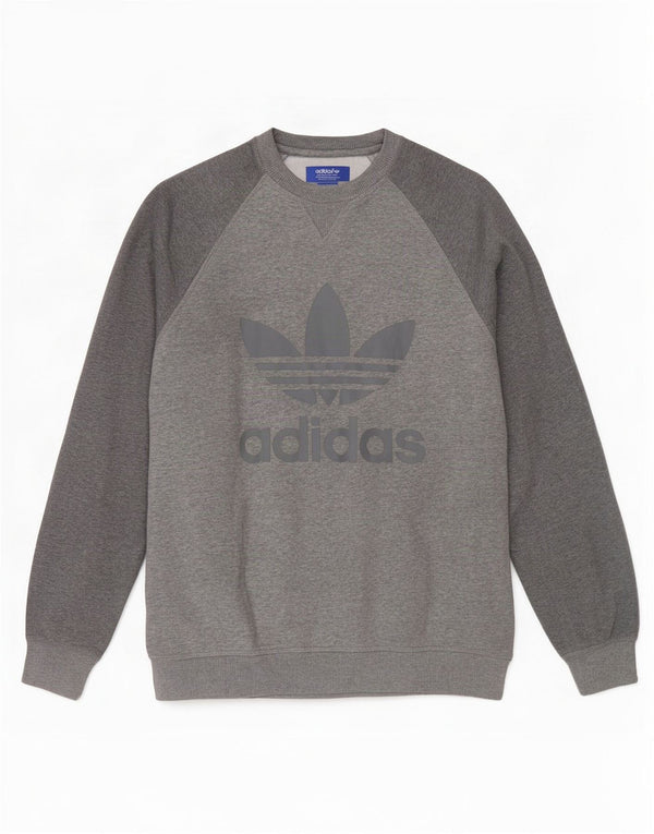 Adidas Sweat-shirt graphique pour homme Petit gris Coton