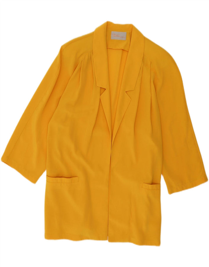 VINTAGE Womens Open Blazer Jacket IT 46 Large Yellow Polyester Vintage Vintage and Second-Hand Vintage from Messina Hembry 