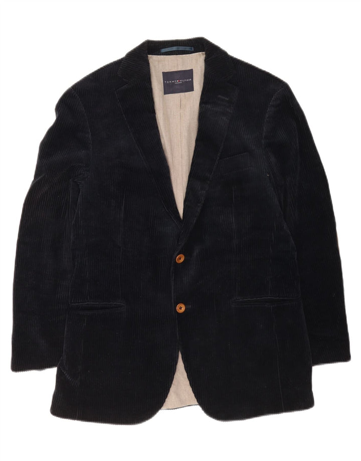 Tommy Hilfiger Veste blazer en velours côtelé à 2 boutons pour homme IT 48 Bleu marine moyen