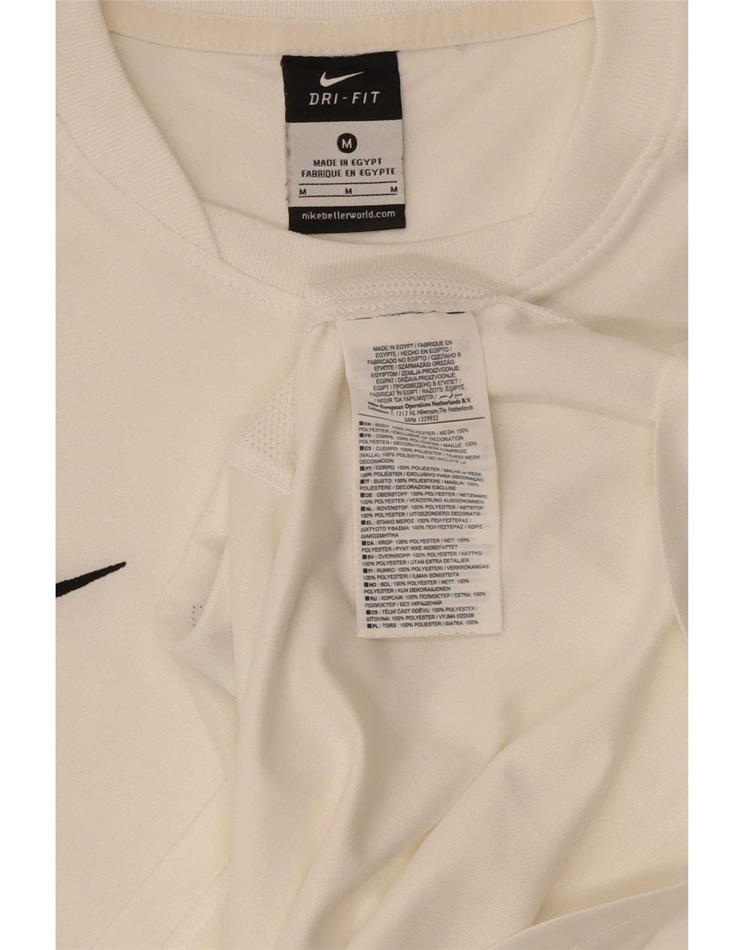 Nike Hommes Dri Fit T-Shirt Haut Moyen Blanc Polyester