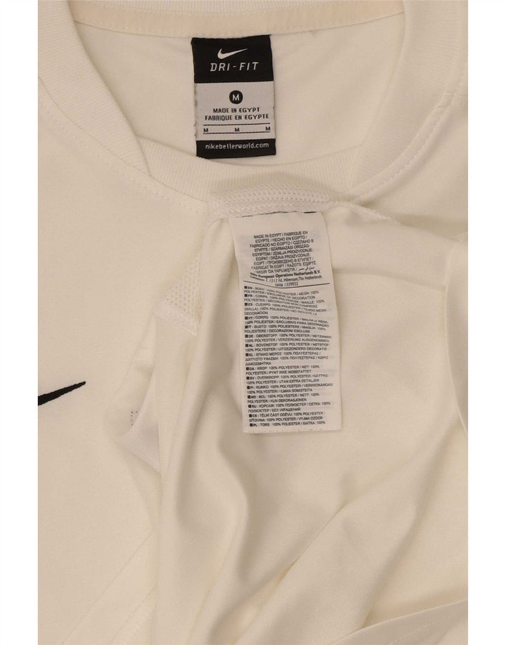 Nike Hommes Dri Fit T-Shirt Haut Moyen Blanc Polyester
