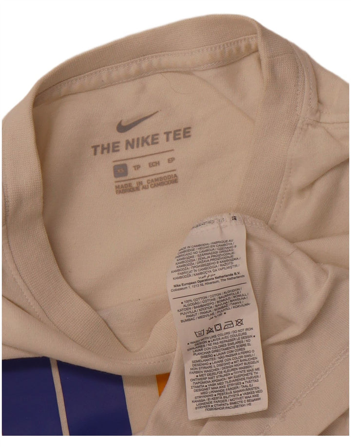 NIKE T-shirt graphique pour hommes XS Blanc Coton