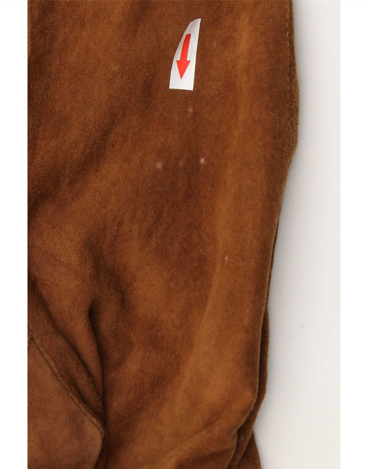 vintage Mens Suede Bomber Jacket IT 50 Grand Brun