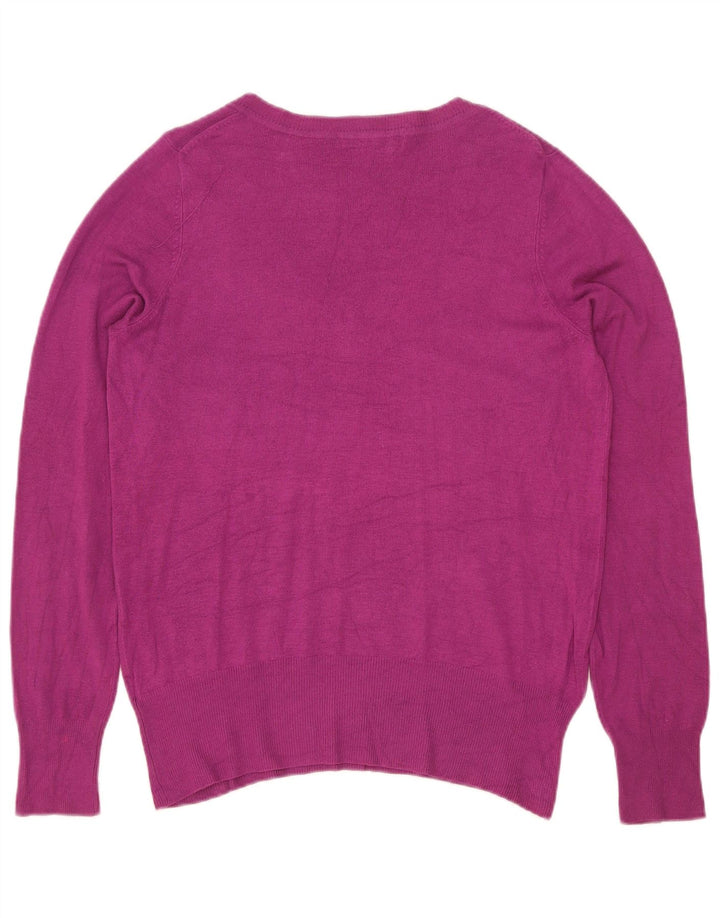 Marks & Spencer Pull col en V pour femme UK 14 Viscose marron moyen