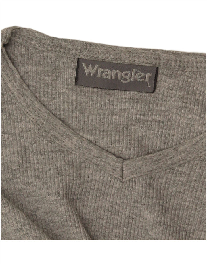 Wrangler Haut à manches longues pour femme UK 14 Large Gris