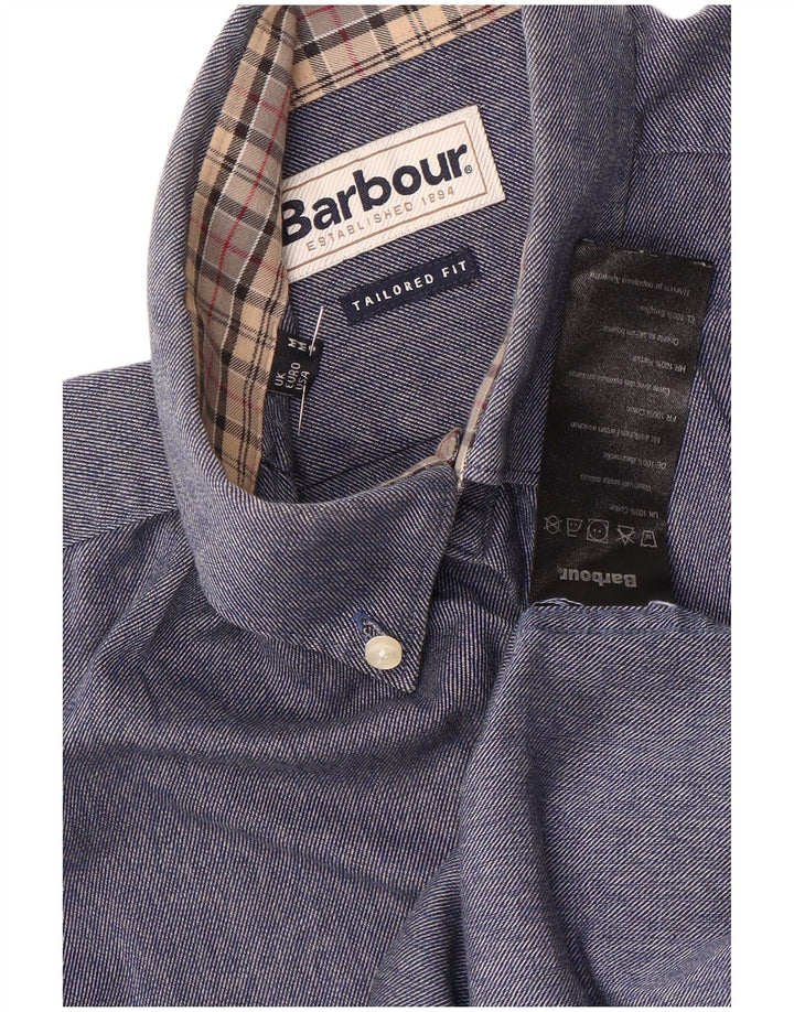 Barbour Chemise Coupe Ajustée Homme Bleu Moyen Coton