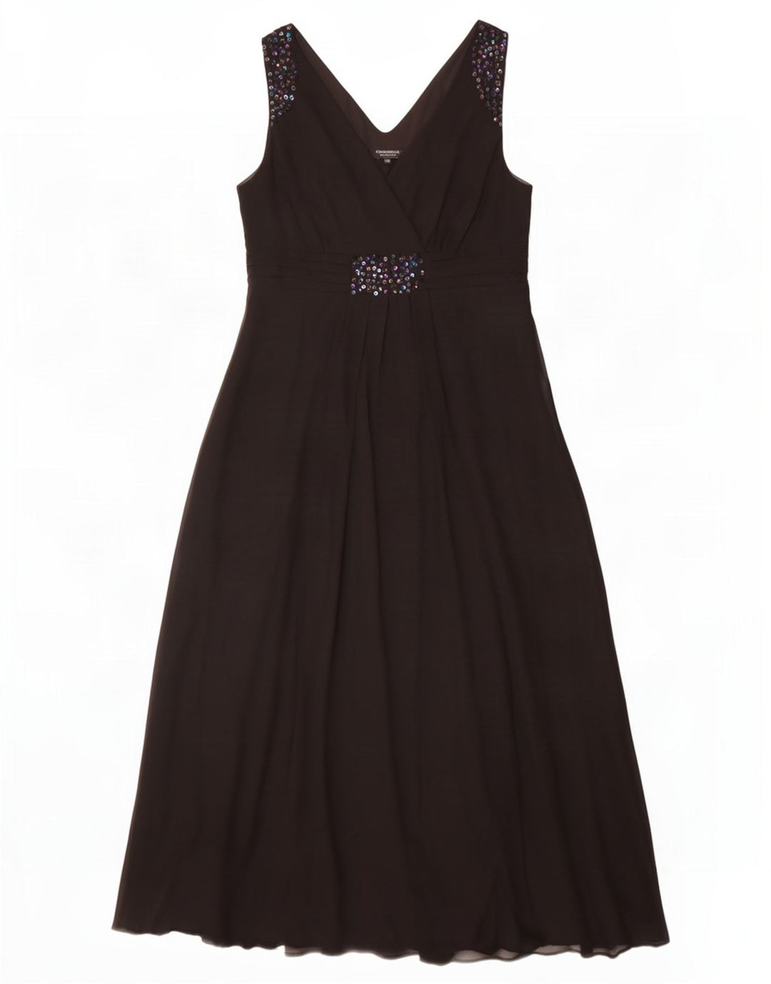 Debenhams Robe longue sans manches pour femme UK 16 Large Noir Polyester