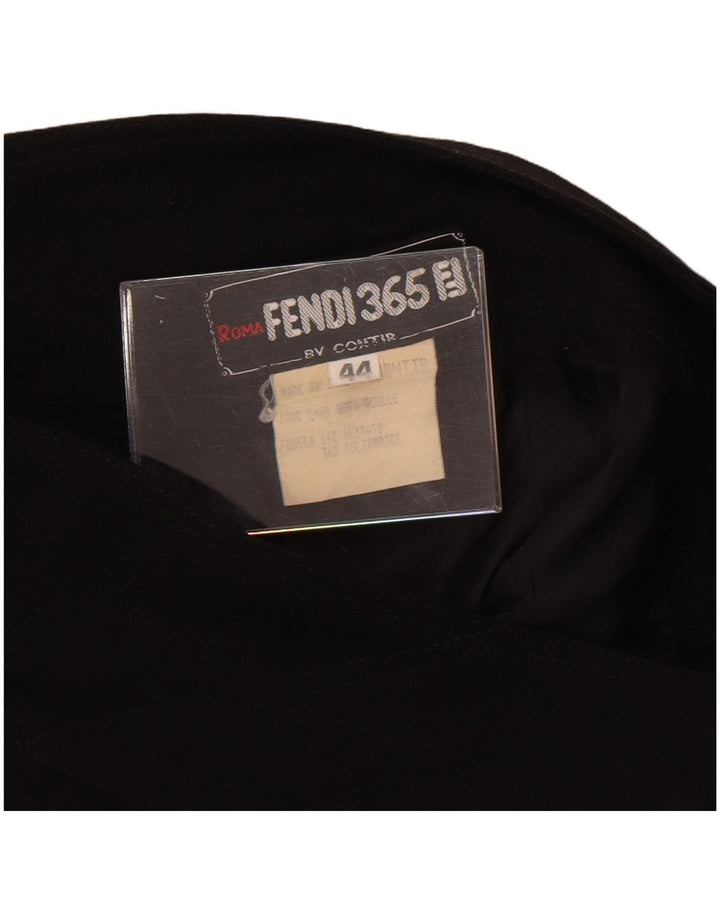 Fendi Jupe midi taille haute pour femme IT 44 Medium W28 Laine noire