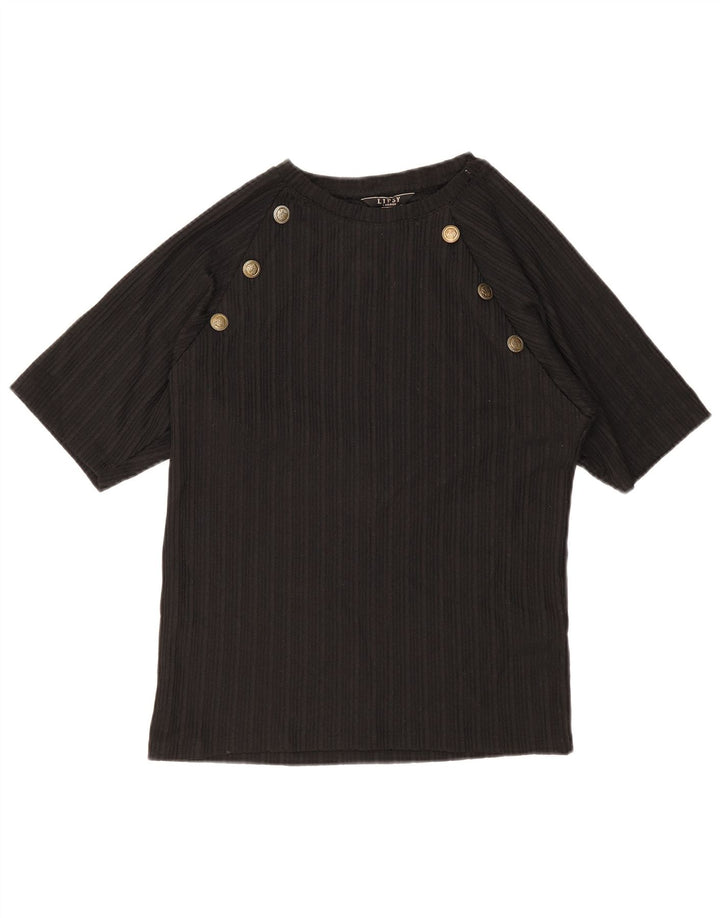 Lipsy Femme T-Shirt Top UK 16 Large Noir Polyester