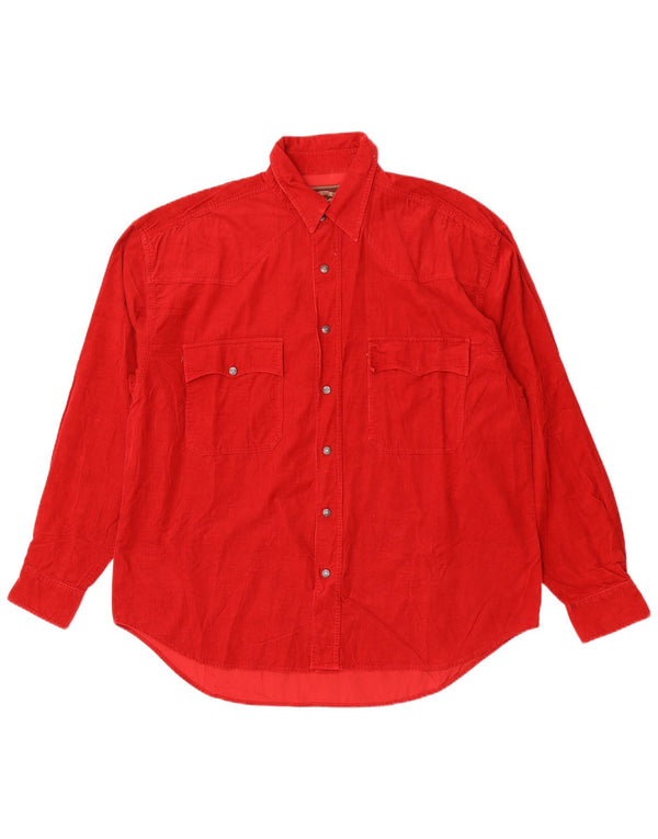 J&P Brothers Chemise en velours côtelé pour homme XL Rouge Coton