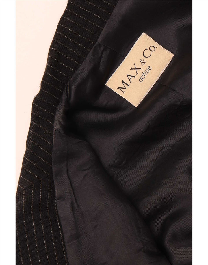 Max&Co. Veste Blazer 3 Boutons Femme UK 12 Medium Black Pinstripe