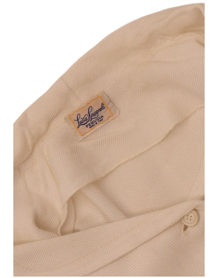 Luisa Spagnoli Chemisier à manches courtes pour femme UK 14 Blanc moyen