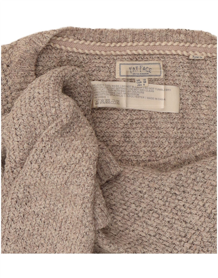 Fat Face Pull surdimensionné à col bateau pour femme UK 10 Petit Gris Coton