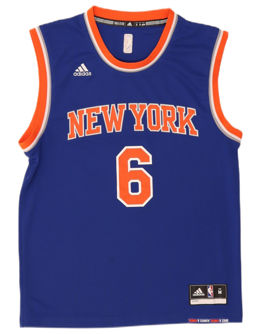 Adidas Débardeur graphique New York Knicks Homme Bleu Moyen Polyester