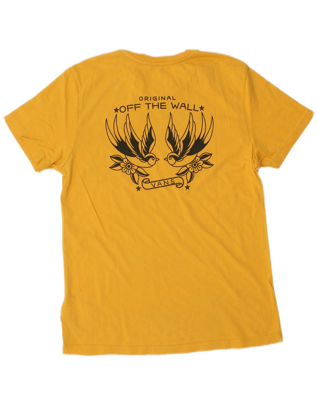 VANS T-shirt graphique pour femme UK 10 Small Jaune Coton