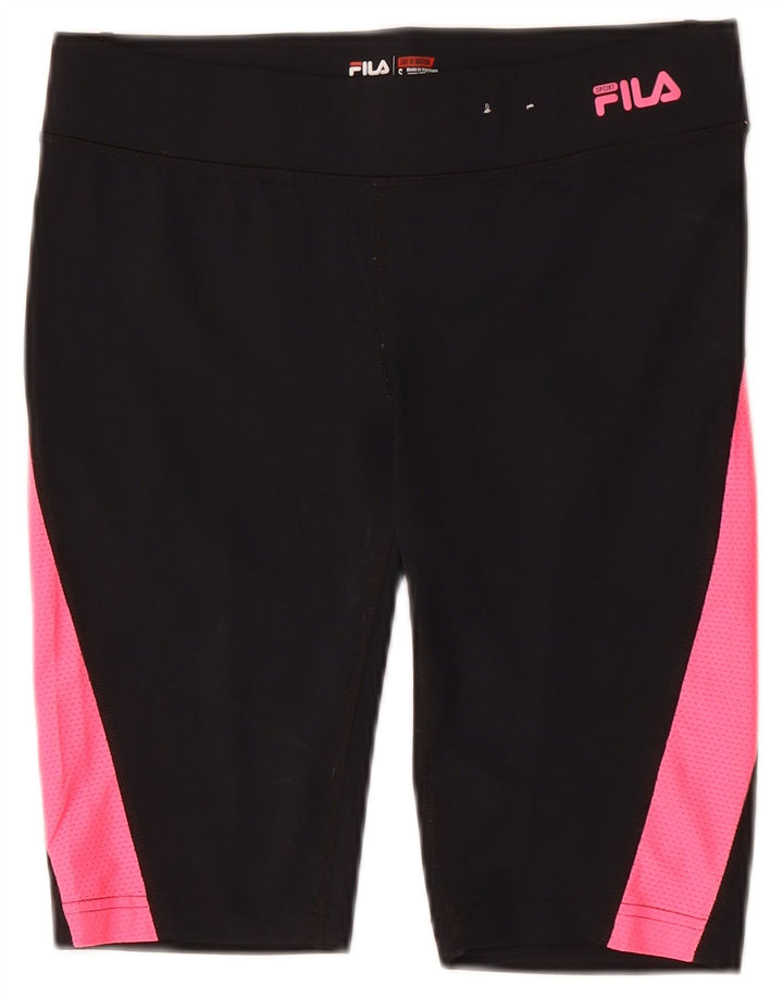 FILA Short de sport pour femme UK 10 Small Noir Colorblock Polyester