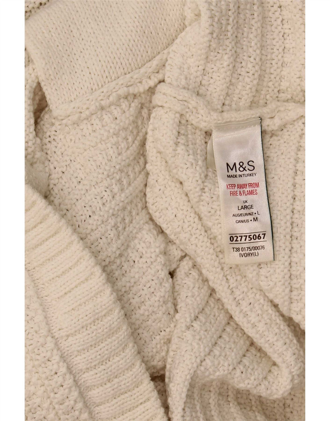 Marks & Spencer Pull cardigan court pour femme UK 16 Large Blanc cassé