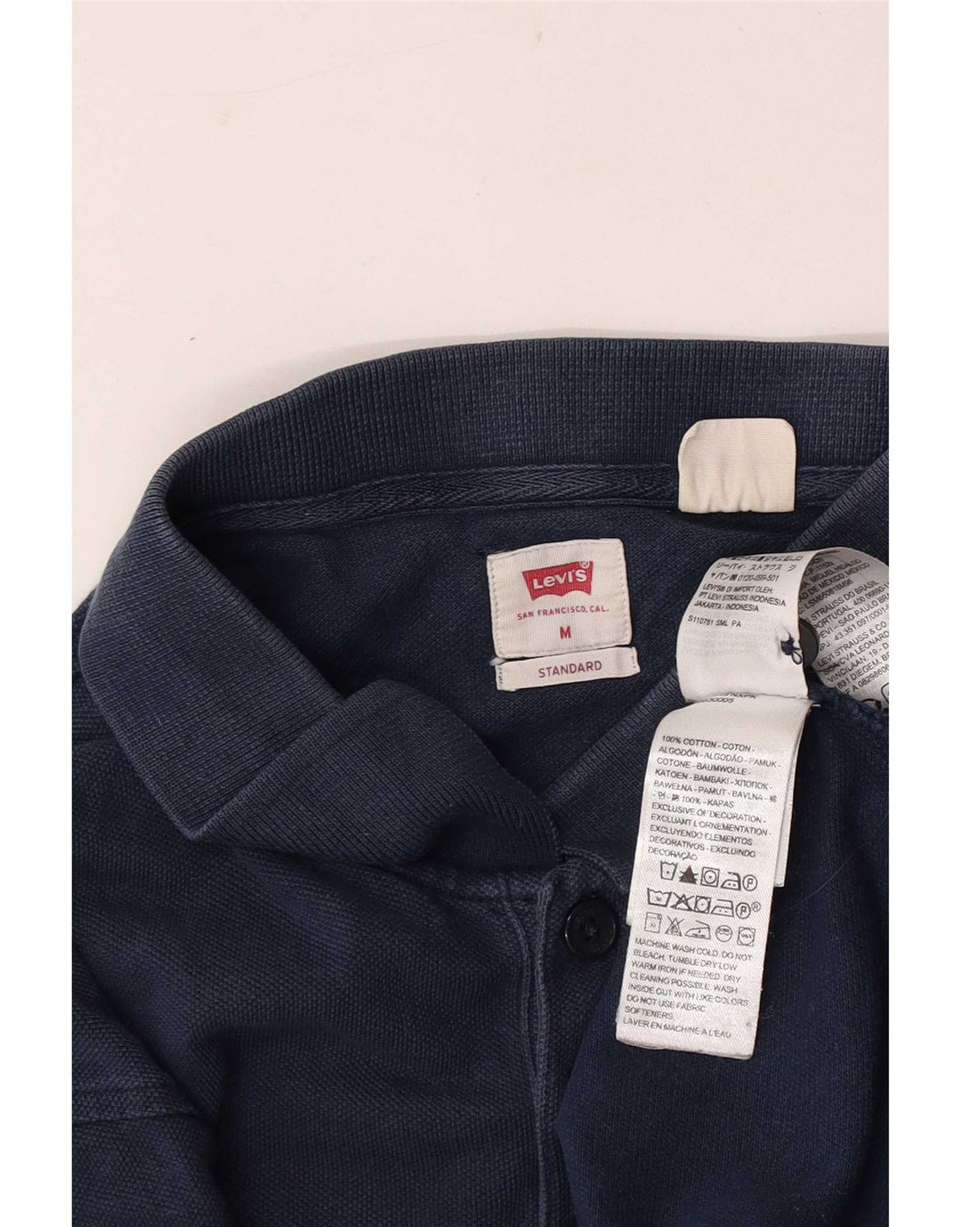 Levi's Polo Standard Homme Bleu Marine Moyen Coton