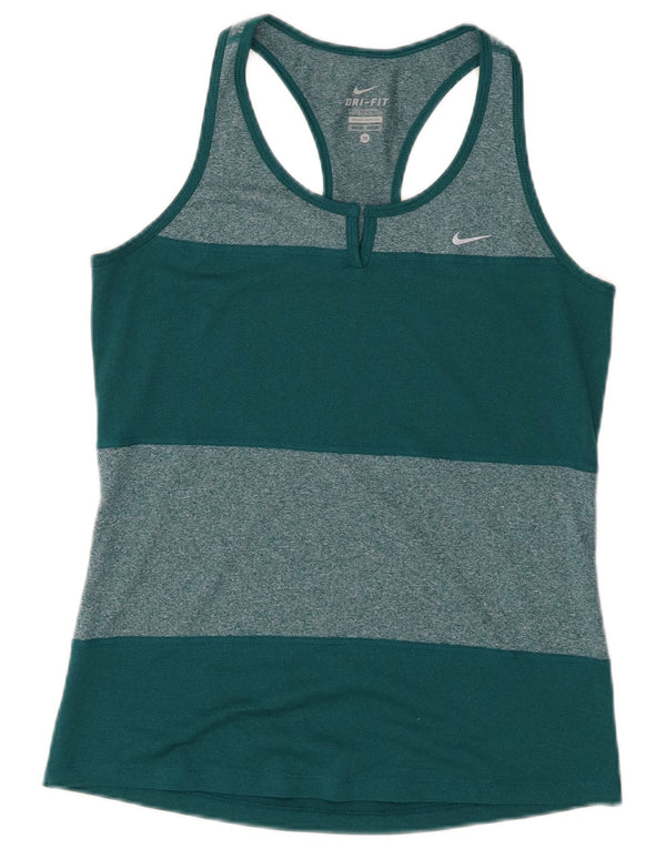 Nike Femme Dri Fit Débardeur UK 12 Vert Moyen Colorblock Polyester