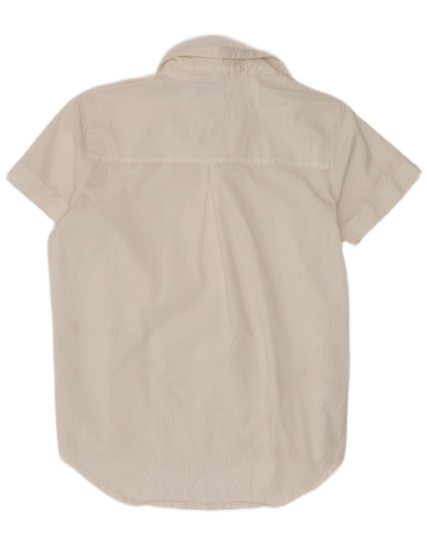 Dickies Chemise ample à manches courtes pour femme UK 10 Petit coton blanc