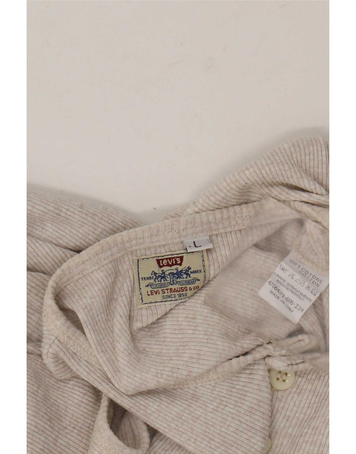 Levi's Débardeur Femme UK 14 Large Beige Moucheté Coton