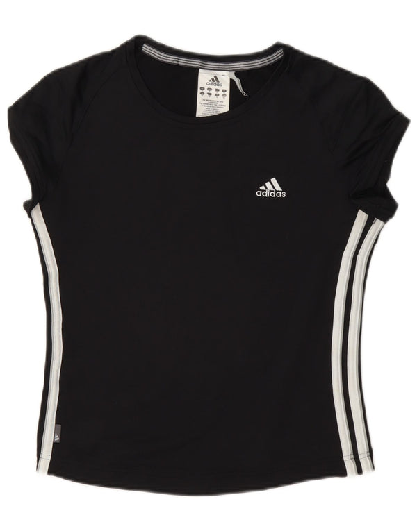 Adidas Climalite Crop T-Shirt Top UK 10 Petit Nylon Noir