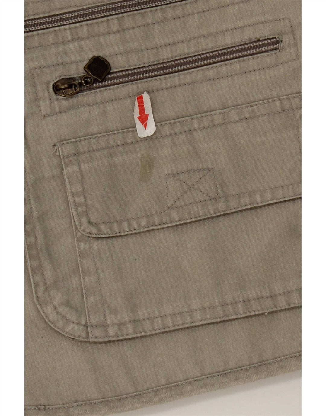 vintage Mens Utility Gilet UK 38 Coton Gris Moyen
