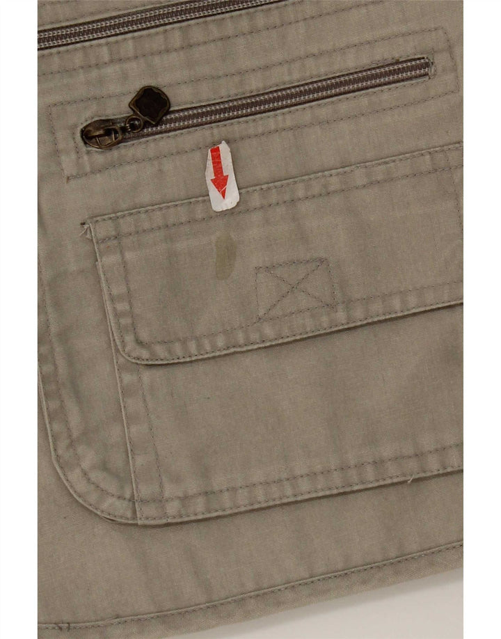 vintage Mens Utility Gilet UK 38 Coton Gris Moyen