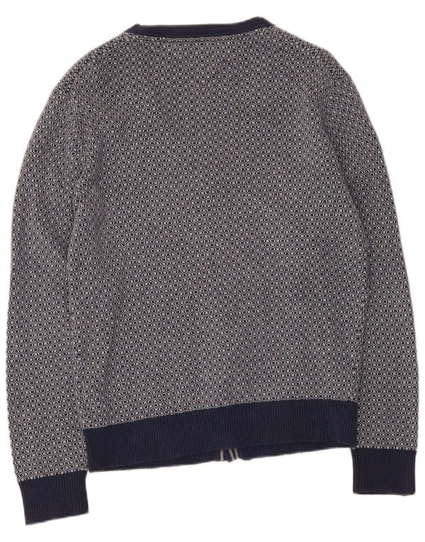 Tommy Hilfiger Pull cardigan pour femme UK 10 Petit coton à pois bleu marine