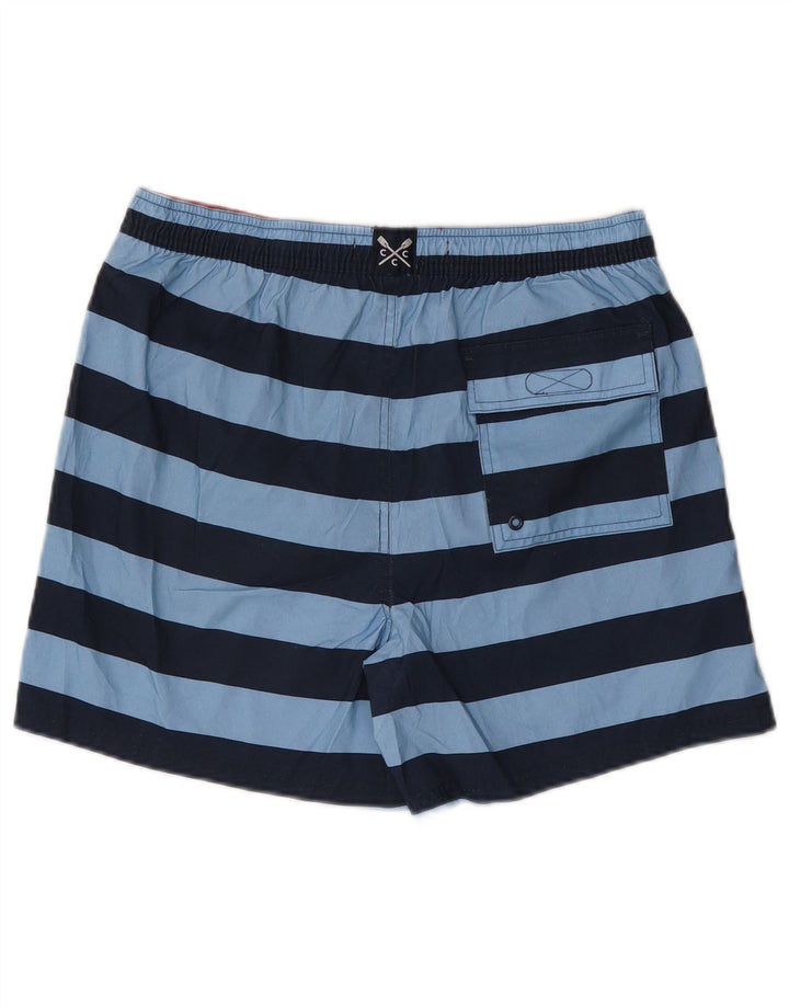 CREW CLOTHING Short de Bain Homme Bleu Moyen Rayé Polyester