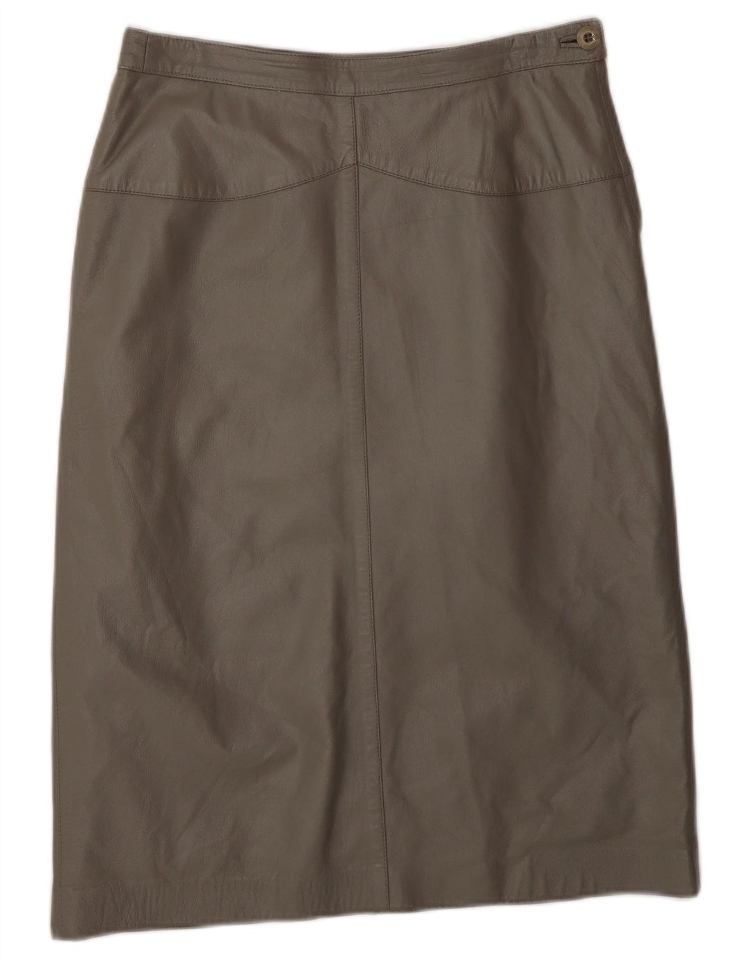 VINTAGE Jupe en cuir femme IT 42 Medium W28 Gris