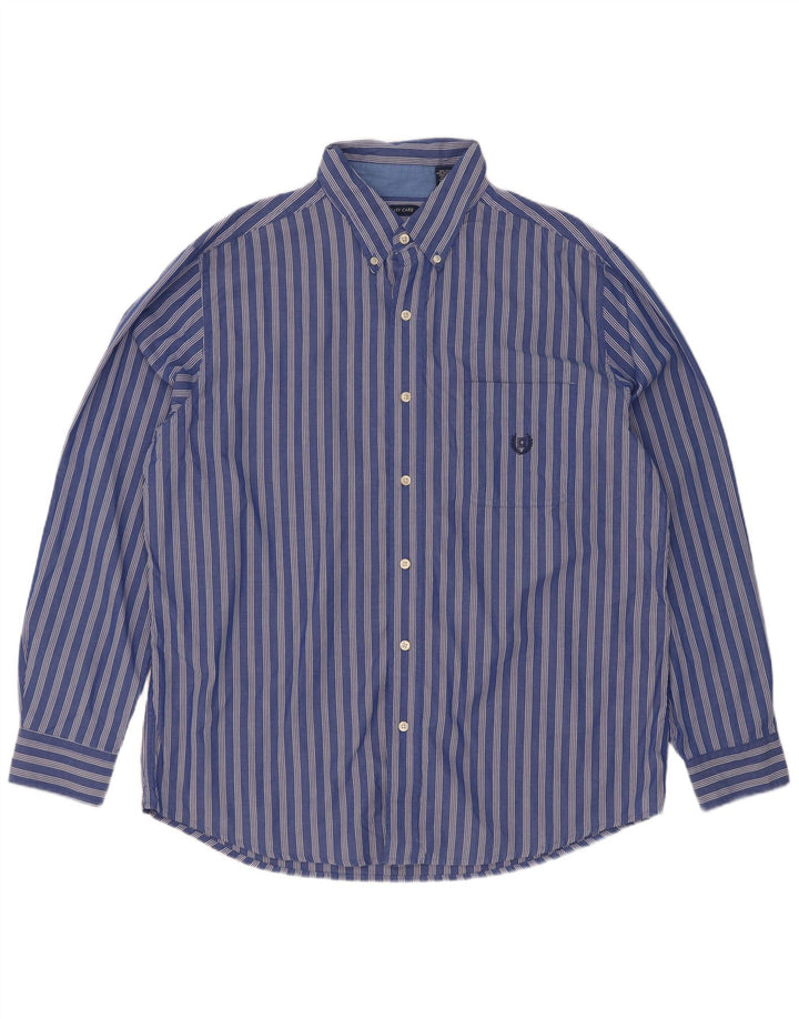 Chaps Chemise Homme Large Bleu Rayé Coton