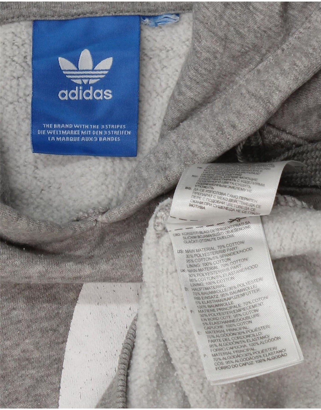 ADIDAS Pull à capuche graphique pour femme UK 10 Petit coton gris