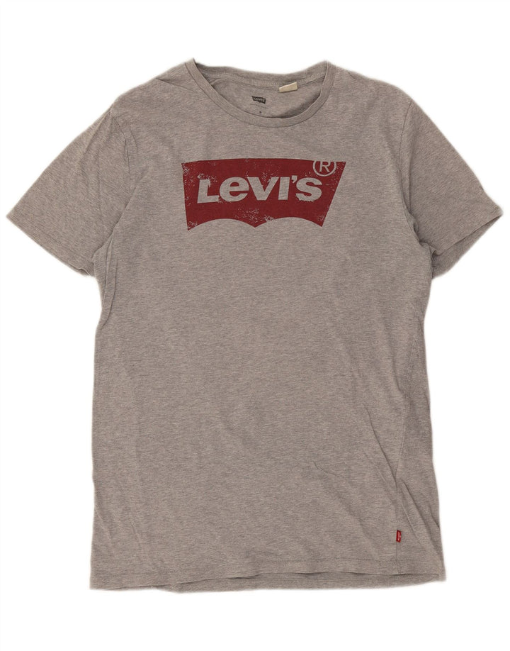 LEVI'S Tee-Shirt Graphique Homme Gris Moyen Moucheté Coton