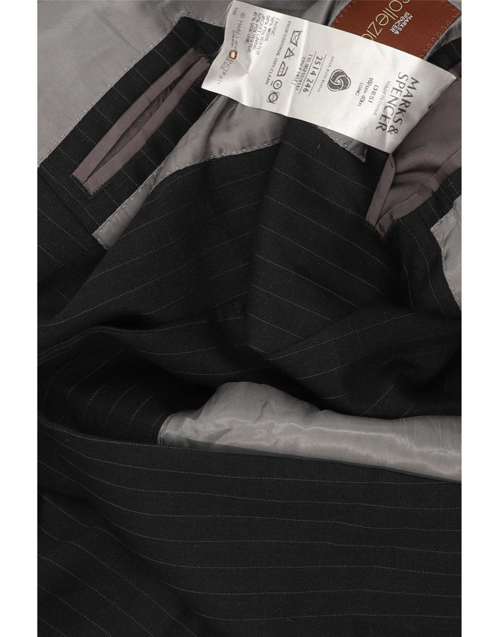 Marks & Spencer Veste blazer à 2 boutons pour homme UK 40 Gris moyen à fines rayures