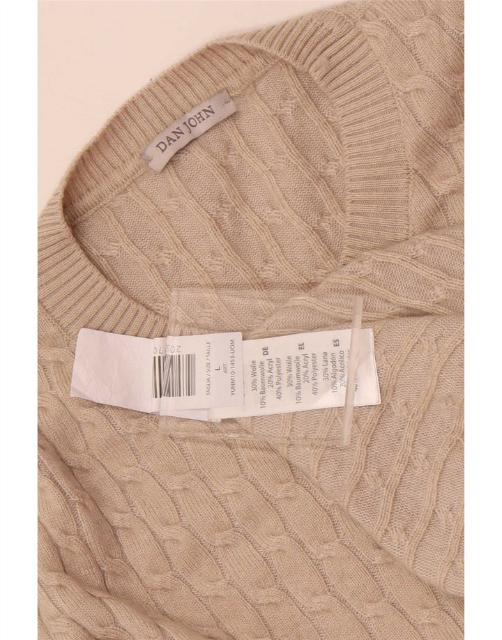 Dan John Pull à col rond pour homme en polyester beige Taille L