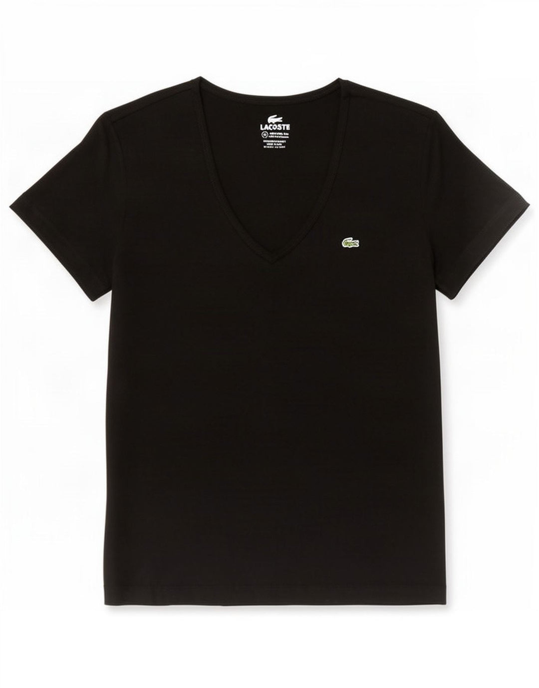 Lacoste T-Shirt Femme Top Taille 42 Grand Coton Noir