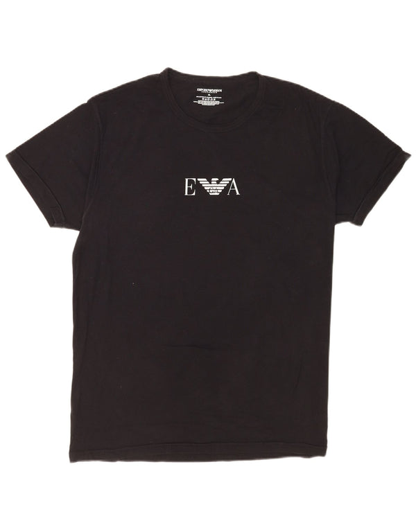 Emporio Armani T-Shirt Graphique Homme Top XL Coton Noir